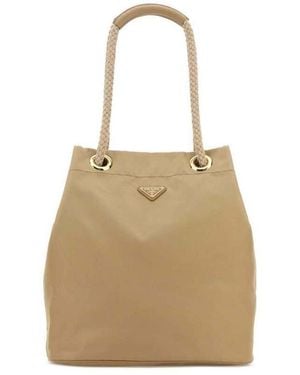 Prada Re-Nylon Large Mariner Bucket Bag Cammello Borse A Secchiello - Natural