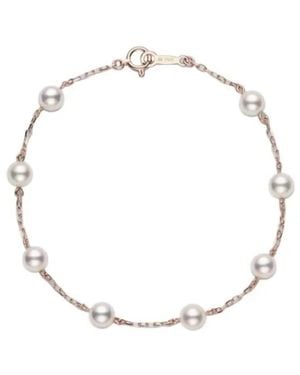 Mikimoto Akoya Cultured Pearl Station Bracelet Pd129Z - Metallic