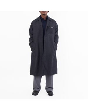 Fendi Single-Breasted Cashmere Coat, Brand Size 52 (Waist - Grey