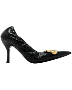 Balenciaga Monaco Bb Leather Pumps, Brand Size 39 Us - Black