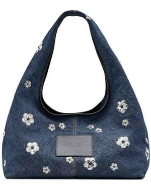 Marc Jacobs The Sequin Daisy Denim Sack Bag Shoulder - Blue