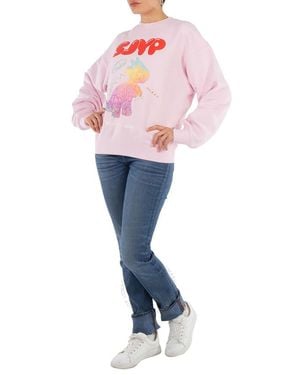 SJYP Colour Scratched Dino Sweatshirt - Pink