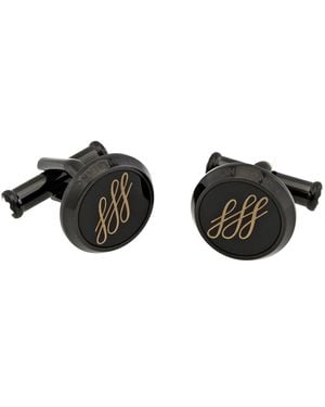 Montblanc Calligraphy Stainless Steel Cufflink - Black