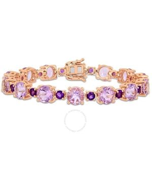 Amour 24 5/8 Ct Tgw Rose De France And Africa-Amethyst Tennis Bracelet - Pink
