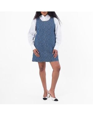 KENZO Weave Pattern Denim Dress - Blue