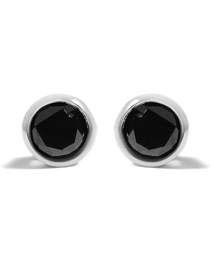 Haus of Brilliance 925 Sterling 3/4 Cttw Round Brilliant-Cut Diamond Stud Earrings With Screw Backs - Black