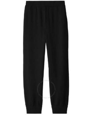 Burberry Tapered Leg Wool Track Trousers - Black