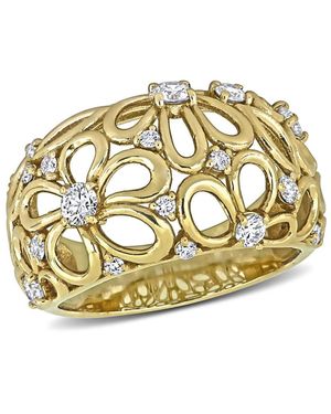 Created Forever 3/4Ct Tw Lab-Grown Diamond Flower Wide Band Ring - Metallic