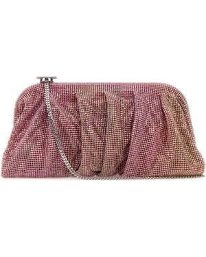 Benedetta Bruzziches Embellished Fabric Large Venus Clutch - Purple