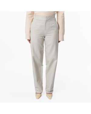 Burberry Cotton-Blend Tailored High-Waist Trousers, Brand Size 4 Us - Grey