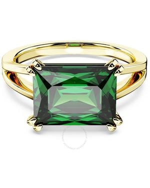 Swarovski Matrix Rectangular Cut Cocktail Ring - Green
