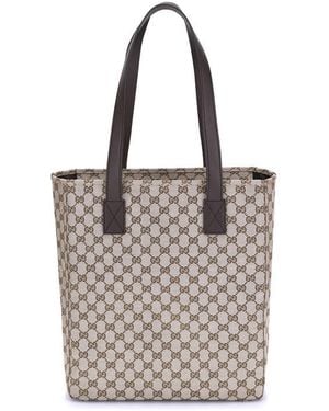 Gucci Gg Fabric Tote Bag - Grey