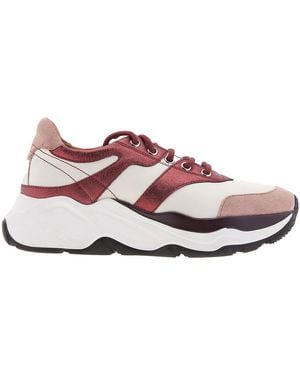 Bally Brid Colourblock Calf Suede Trainers, Brand Size 36 Us - Pink