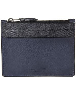 COACH Signature Canvas Blocking Card Case - Blue