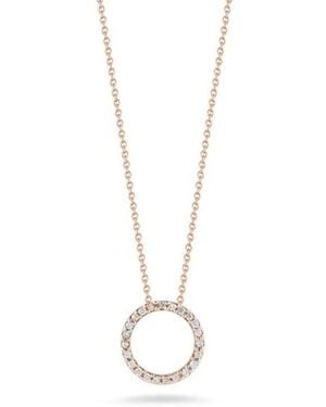 Roberto Coin 18K Rose & Diamond Circle Necklace - Metallic