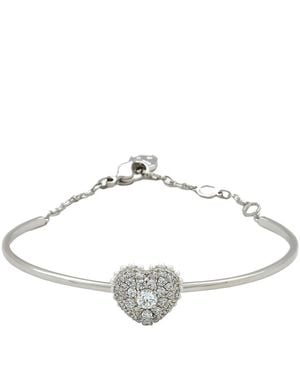 Swarovski Rhodium Plated Heart Idyllia Bangle - Metallic