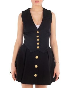 Balmain Virgin Wool Waistcoat - Black