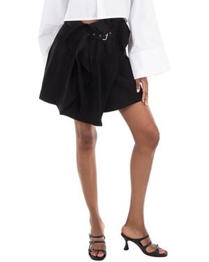 JW Anderson Asymmetric Draped Wool Mid-Rise Mini Skirt - Black