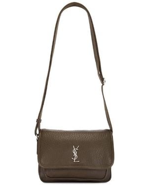 Saint Laurent Small Niki Grained Lambskin Messenger - Brown