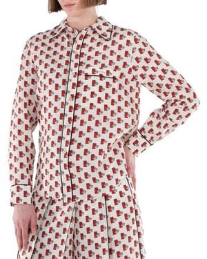Burberry Postbox Silk Shirt, Brand Size 6 (Us - Pink