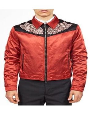 Roberto Cavalli Wing Embroidered Bomber Jacket, Brand Size 54 Us