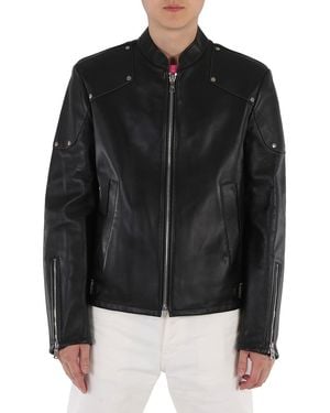 Roberto Cavalli Studded Leather Jacket, Brand Size 46 (Us - Black