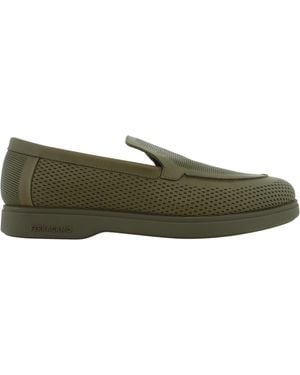 Ferragamo Flynn Perforated Slip-On Loafers - Green