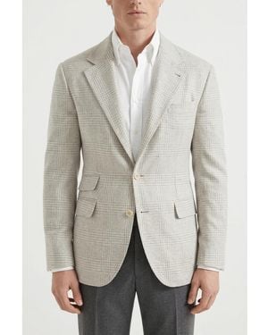Brunello Cucinelli Light Wool Silk Blazer, Brand Size 54 (Us - Gray