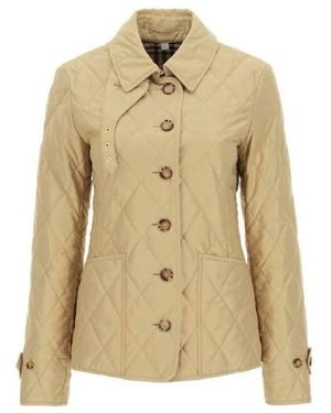 Burberry Diamond Quilted Thermoregulated Jacket - Natural