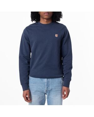 Maison Kitsuné Fox Head Patch Sweatshirt - Blue
