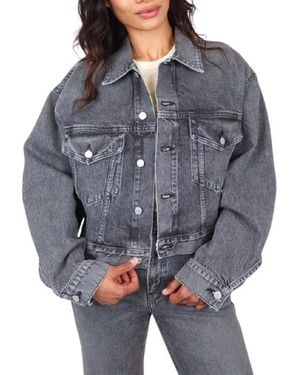 Agolde Palmer Cropped Denim Jacket - Grey