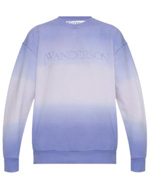 JW Anderson Logo-Embroidered Crew Neck Sweatshirt - Blue