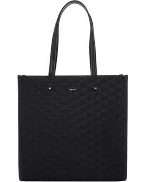 Jimmy Choo North-South Jacquard Tote Bag - Black