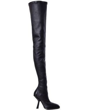 Ferragamo Ramii Nappa Stretch Thigh-High Boots - Black