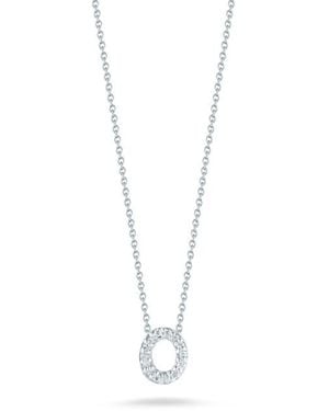 Roberto Coin Tiny Treasures Diamond Love Letter Necklace O 18K 001634Awchxo - Metallic