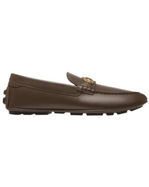 Bally Keeper Calf Plain Leather Loafers, Brand Size 5 Us - Brown