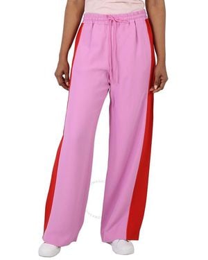 Burberry Embroidered Twill Wide-leg Pant | Lyst