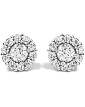 Haus of Brilliance 10K 1 1/2 Cttw Lab Grown Diamond Halo Stud Earrings - Metallic