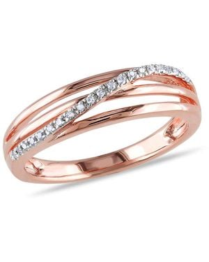 Amour Diamond Crossover Ring - Pink