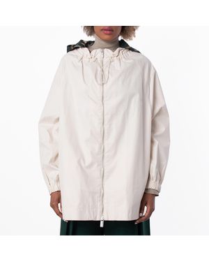 Burberry Chequered Hood Long Sleeve Cotton Parka - Multicolour