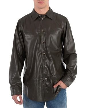 Nanushka Soil Landis Alt-Leather Shirt - Black