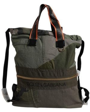Dolce & Gabbana Dolce & Gabbana Military Patchwork Rucksack Backpack Bag - Black