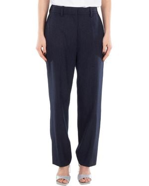 Anine Bing Blaine Wool Blend Cropped Trousers - Blue