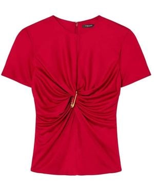 Versace Safety Pin Gathered Viscose Top, Brand Size 44 Us