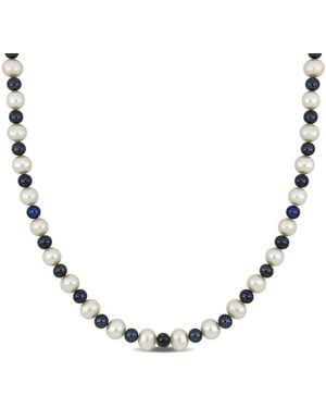 Amour 5-7.5Mm Cultured Freshwater And Pearl Necklace Sterling Clasp - Brown