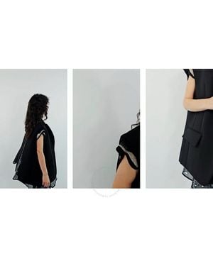 Sacai Ladies Layered Blazer Vest With Sequined Dress, Brand Size 2 - Black