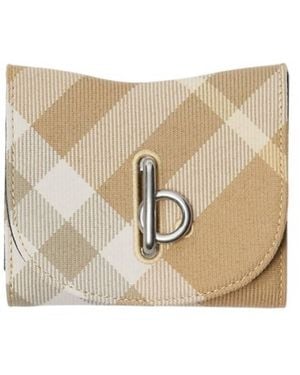 Burberry Rocking Horse Check Wallet - Natural