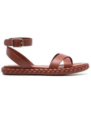 Chloé Braided Leather Pip Sandals, Brand Size 36 Us - Red