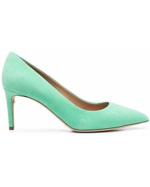 Ferragamo Pointed-Toe Leather Stiletto Court Shoes - Green