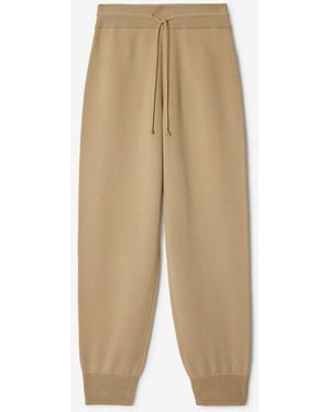 Burberry Wool Blend Jogging Pants - Natural